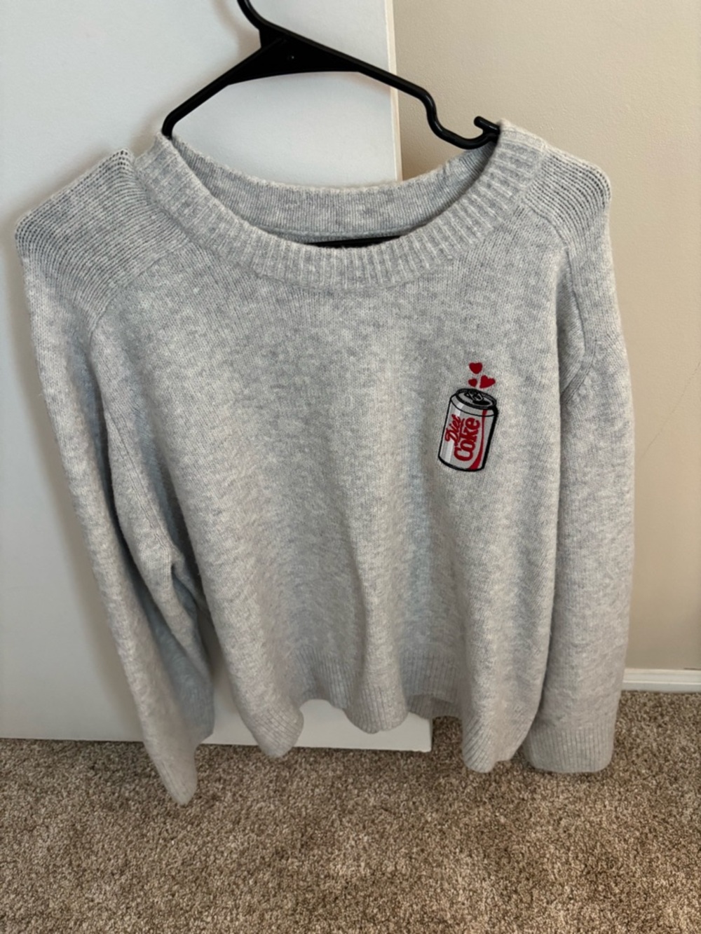 Abercrombie & Fitch Light Gray Knit Crewneck Diet Coke